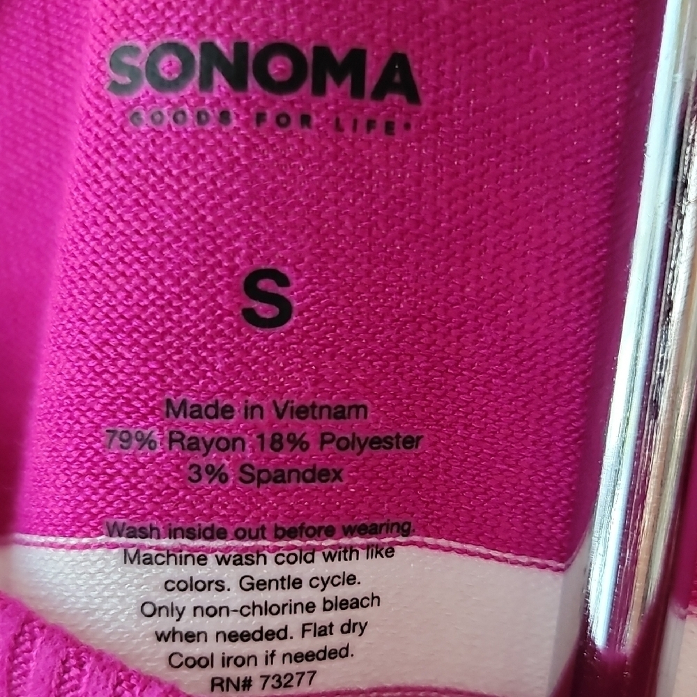 Sonoma Pink and White Knit Top - Picture 2 of 8